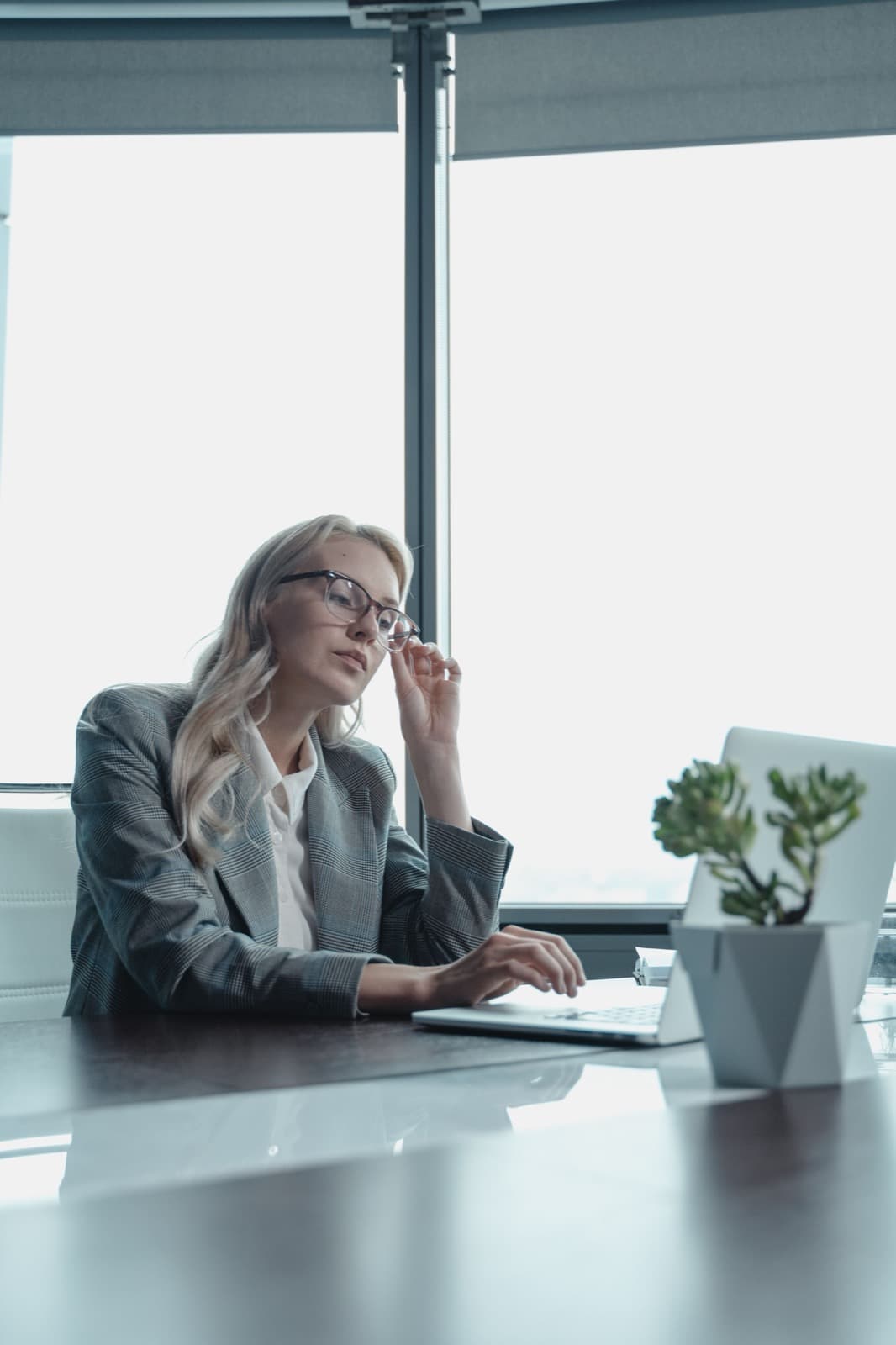 An executive at her desk